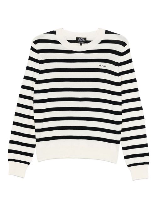 Josepha striped crew-neck jumper - White