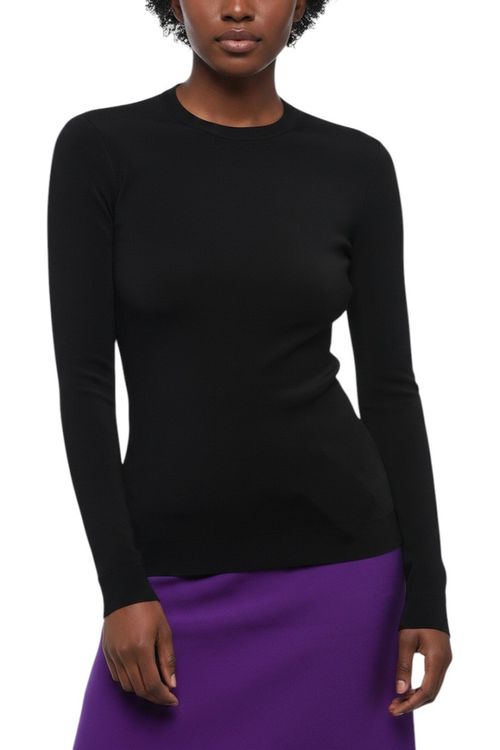 Black Solid Crew Neck T-Shirt