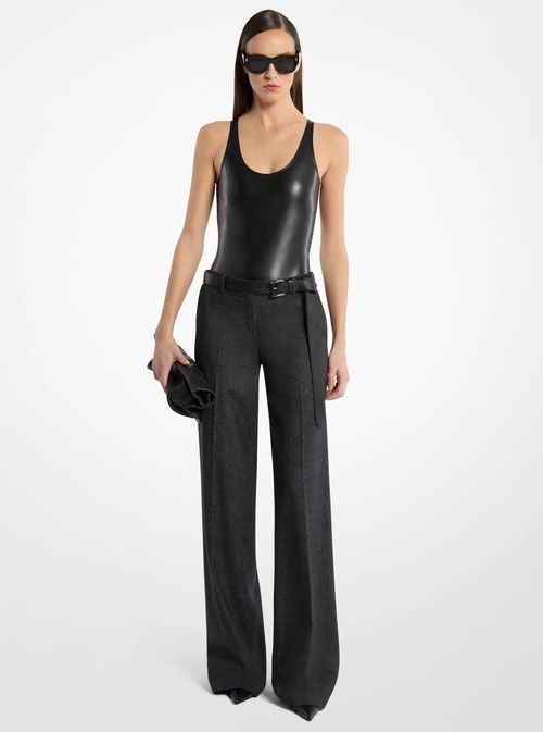 Camilla Wool Denim Wide-Leg Trousers