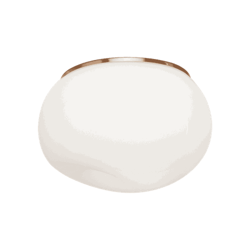 Aged Gold Brass One Light Flush Mount from the Gelasin Collection