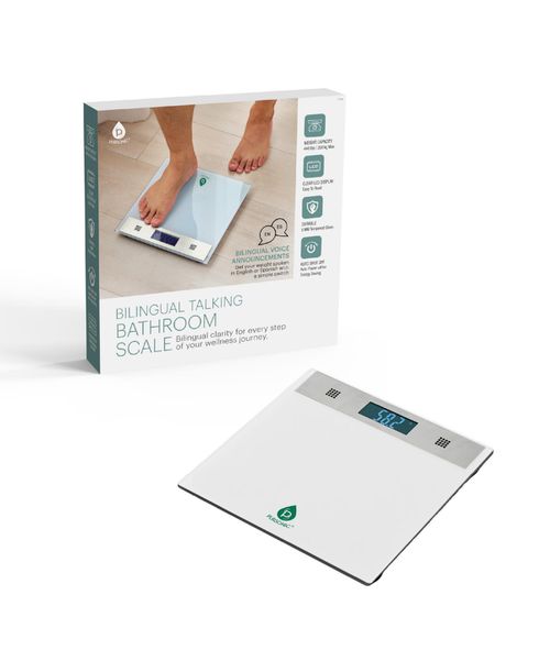 Bilingual Talking Bathroom Scale – Precision Meets Convenience - White