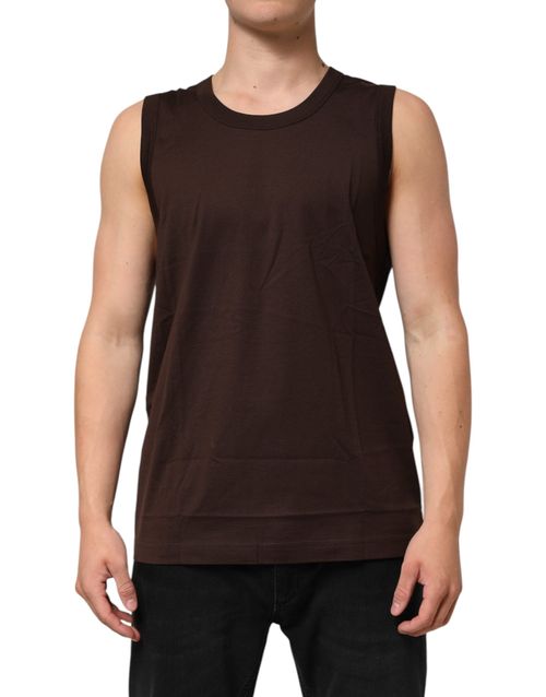 Cotton Tank Top — Brown