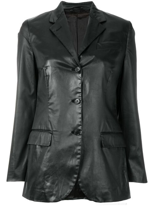 Notched lapel buttoned jacket - Black