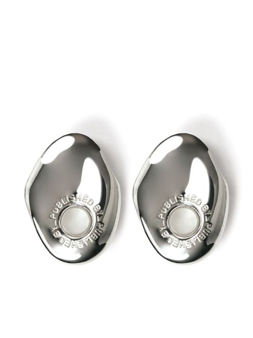 Logo-engraved earrings - Silver