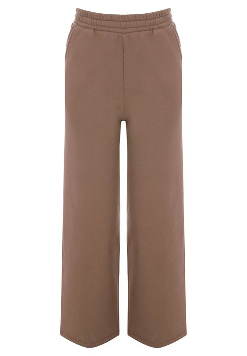 Older Girls Brown Cotton Rich Wide Leg Joggers