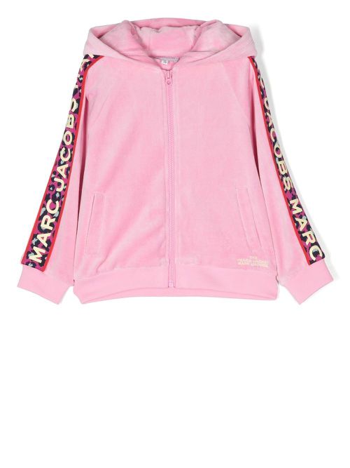 Jacquard logo-tape track jacket - Pink