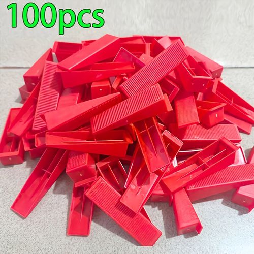 TEMU 100pcs Reusable Plastic Shims, Flat Tile Leveling System Wedges, Durable Plastic Wall And Floor Spacers, Professional Flooring Accessories For