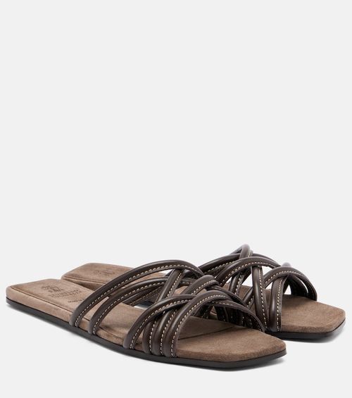 Leather slides