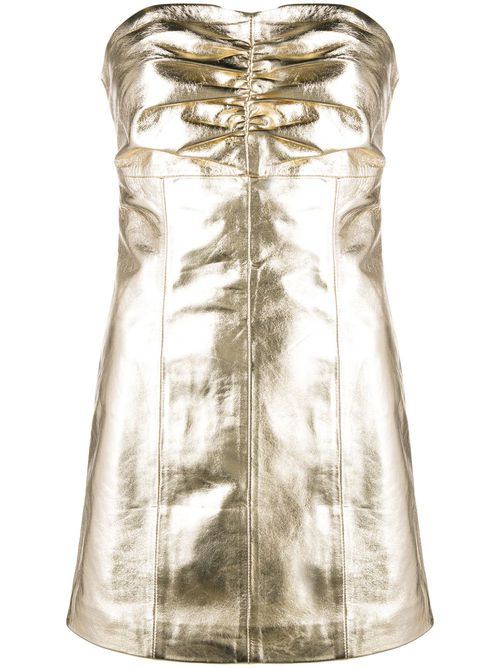 Strapless mini dress - Gold