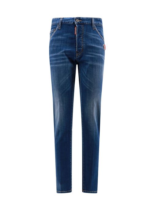 -Jeans con patch logo in metallo smaltato-Uomo