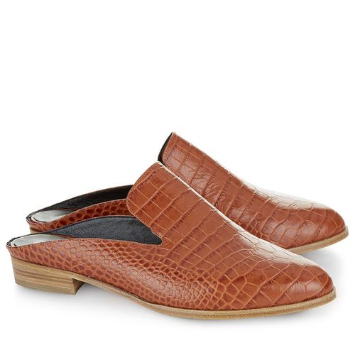 Women's Alice K Leather Mules, Brown