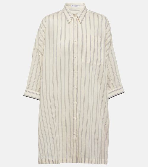 Striped cotton and silk shirt