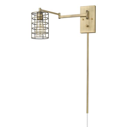 Aged Brass One Light Wall Sconce from the Jett Collection