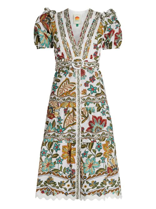 Botanicals midi dress - White