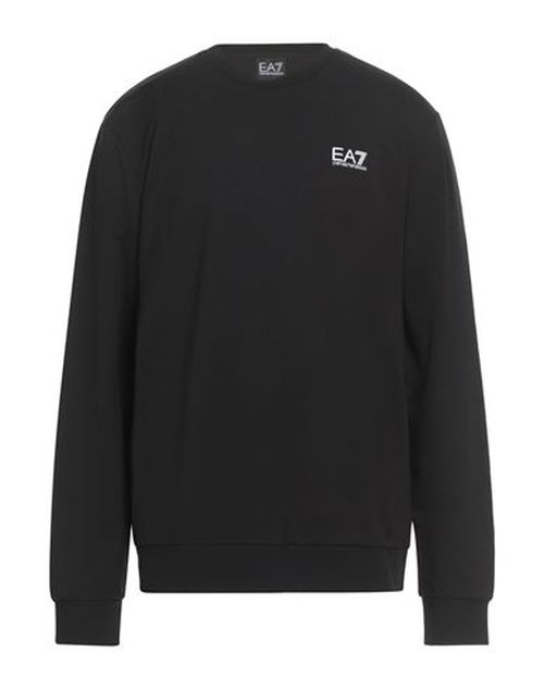 Man Sweatshirt Black Size 3XL Cotton, Elastane
