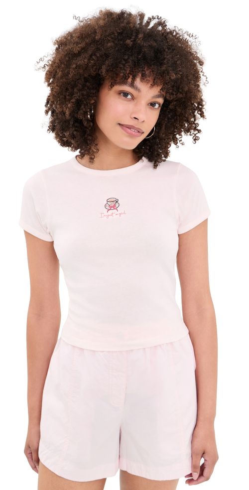 I'm Just A Girl Baby Tee Blush