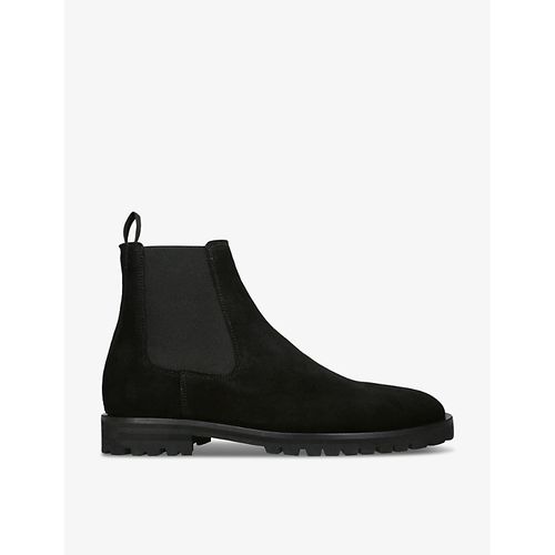 Mens Black Hunt Elasticated-panel Suede Chelsea Boots