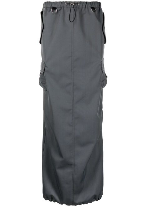 Tailored maxi cargo skirt - Black