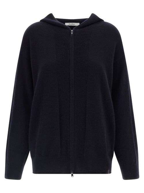 Hooded Cashmere Cardigan — Navy