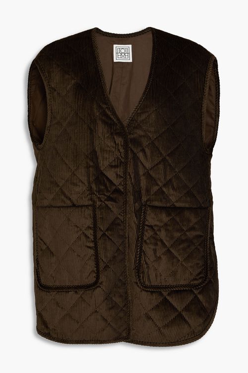 Quilted cotton-corduroy vest