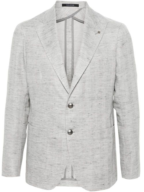 Single-breasted herringbone blazer - Grey