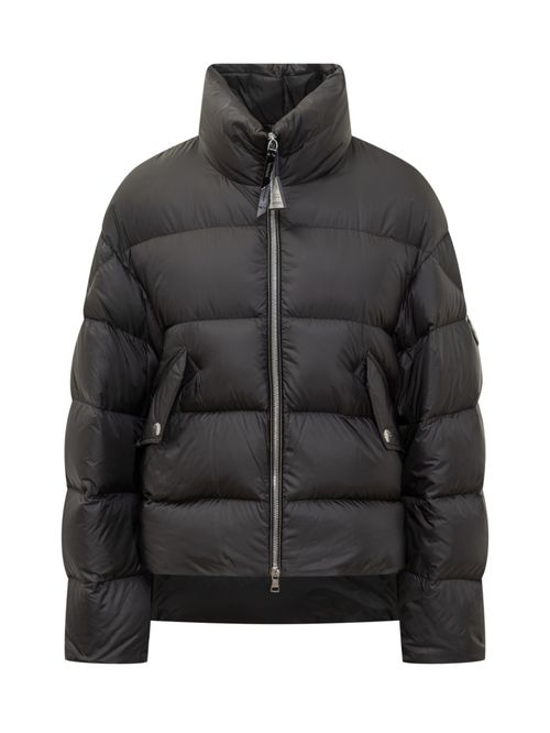 Black Quilted Mock Collar Jacket