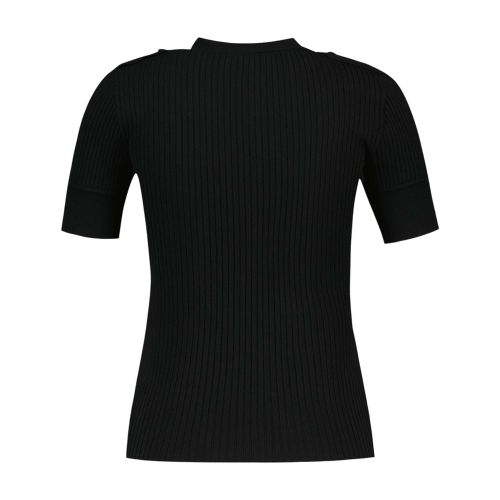 Ribbed Cotton T-Shirt — Black