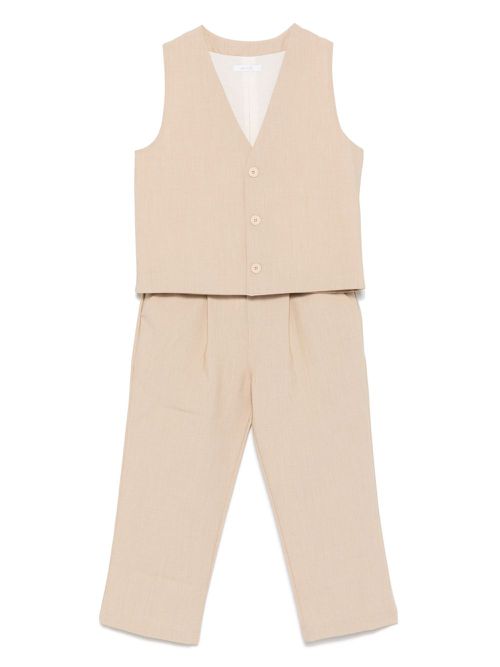 Pleated-detailing trousers - Neutrals