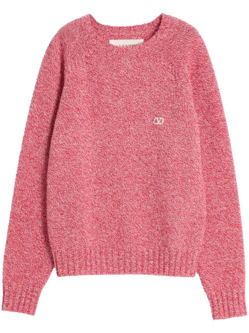VLogo-embroidered sweater