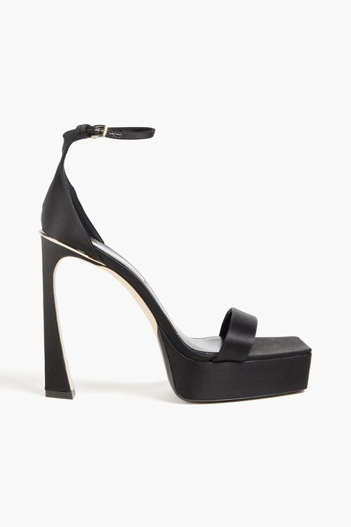 Satin platform sandals - Black - EU 40
