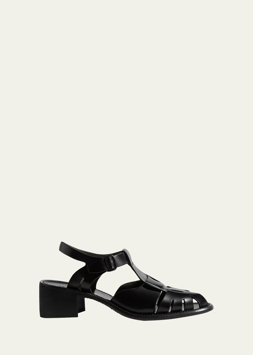 Pesca Leather Heeled Fisherman Sandals
