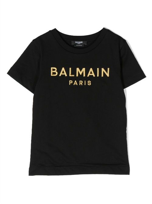 Embroidered-logo T-shirt - Black