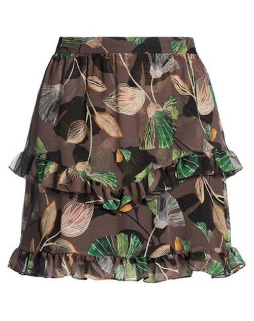 Woman Mini skirt Dark brown Size 6 Silk, Polyamide