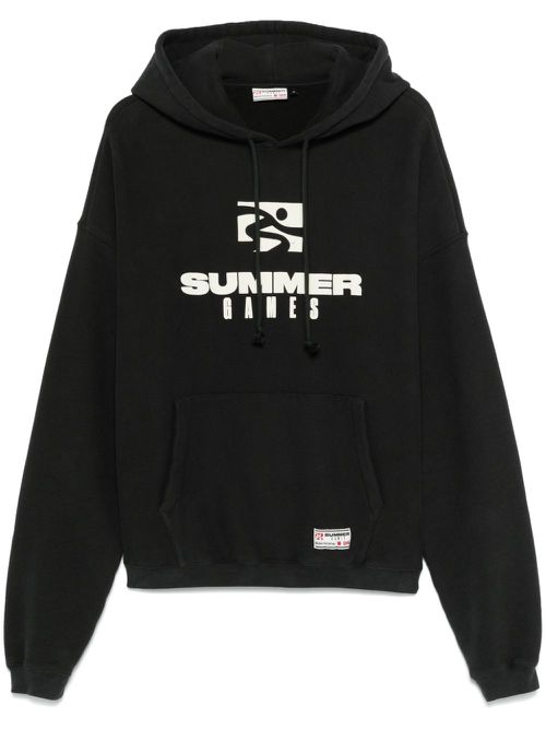 Logo-print hoodie - Black