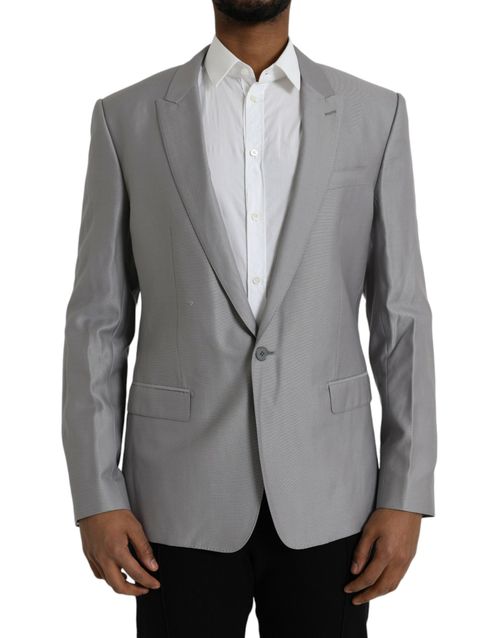 Virgin Wool and Silk Blazer — Gray
