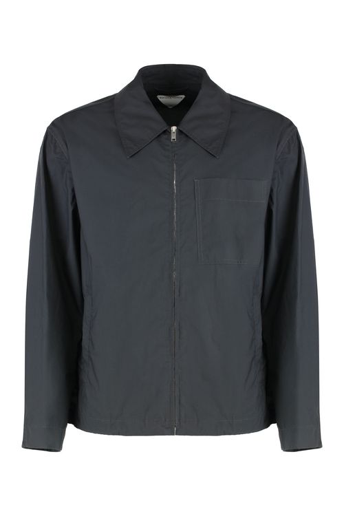 Jacket with Pocket on the Front and Resin Finish in Cotton Man