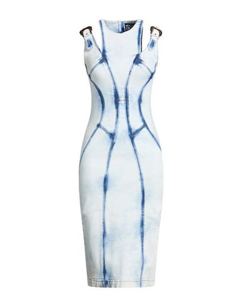 Woman Midi dress Blue Size 4 Cotton, Elastane