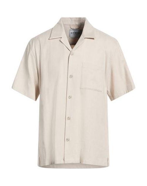 Man Shirt Beige Size M Cotton, Linen, Elastane