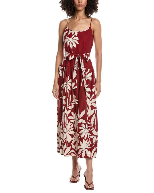 Linen-Blend Maxi Dress