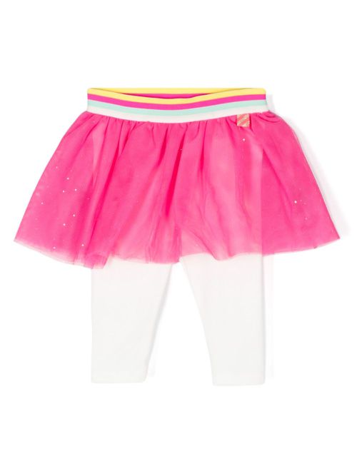 Tulle-overlay leggings - Pink