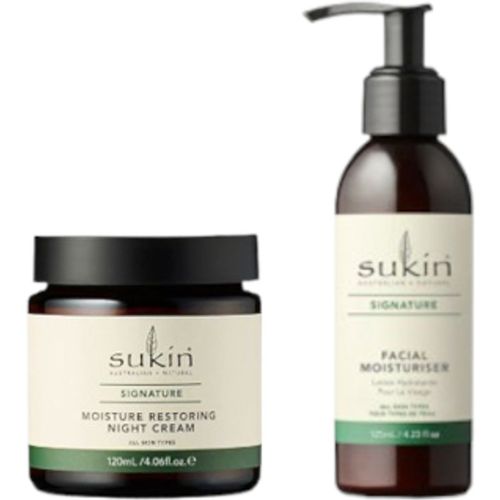 Sukin - Signature Facial Moisturiser - 125ml X Signature Moisture Restoring Night Cream - 120