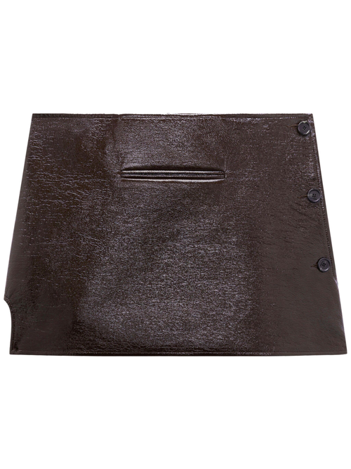 Dark Brown Oblique Vinyl Mini Skirt