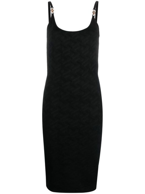 La Greca knitted midi dress - Black