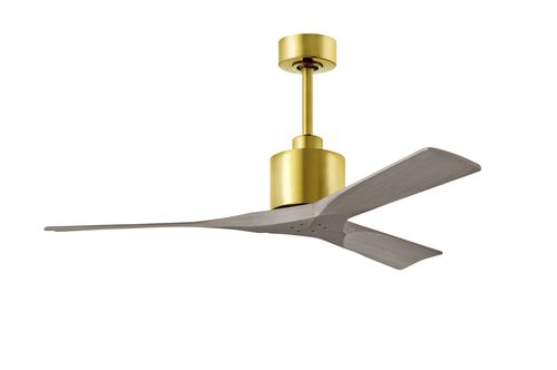 Nan 6-Speed Ceiling Fan in Brushed Brass with Gray Ash blade
