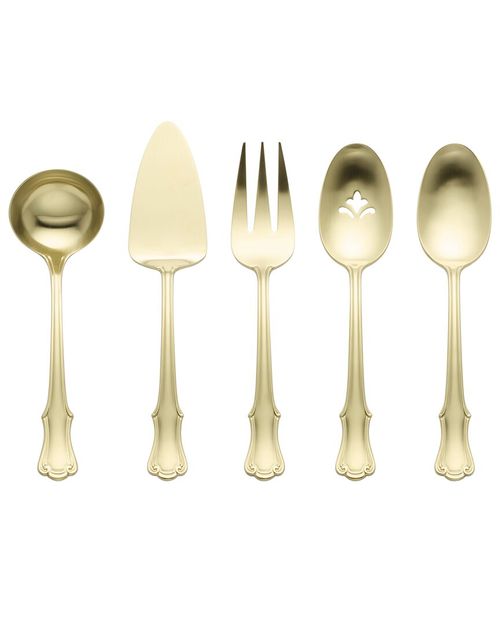 James Street Satin Champagne 5 Piece Hostess Set
