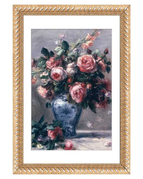Vase Of Roses By Pierre-Auguste Renoir Wall Art
