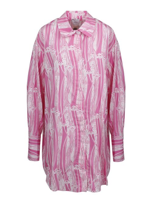 Abstract print over shirt