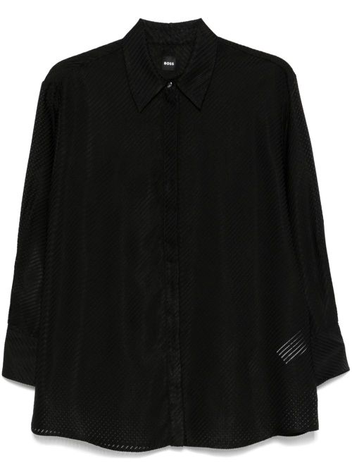 Burnout stripe blouse - Black