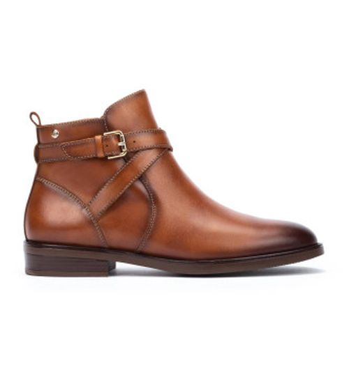 Pikolinos for woman. W3C-8869 Leather Booties Puertollano brown (36), Flat, 1 to 3 cm, Zip, Casual