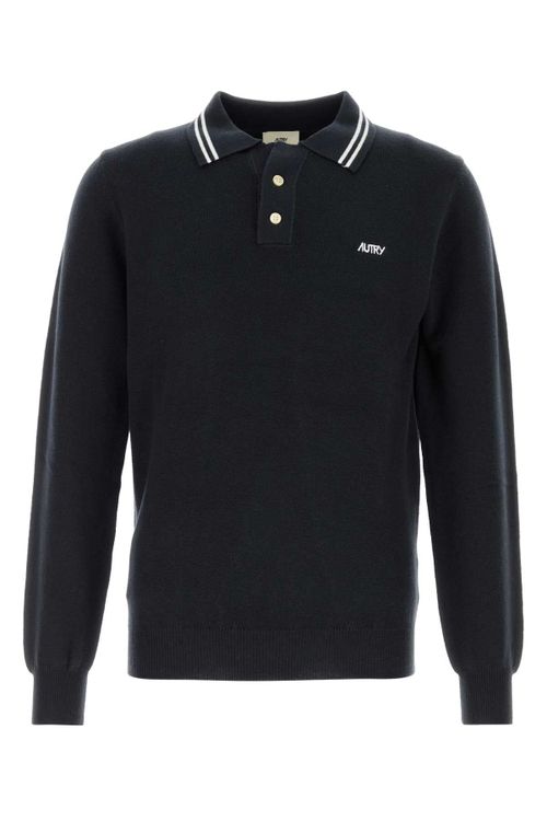 Wool Polo Shirt — Navy